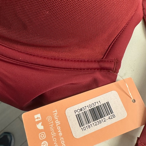 ThirdLove 24/7 Uplift Plunge Bra 42B Cabernet / Burgundy NWT - Picture 3 of 4